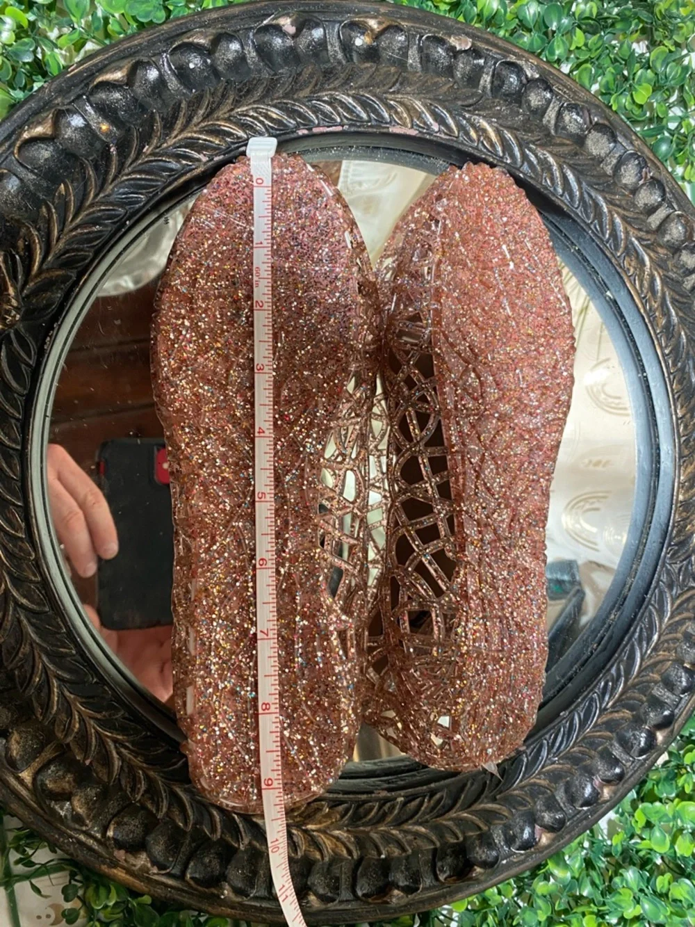 Shiny Rose Gold Jelly Flats - Women's Slip-On Loafers
